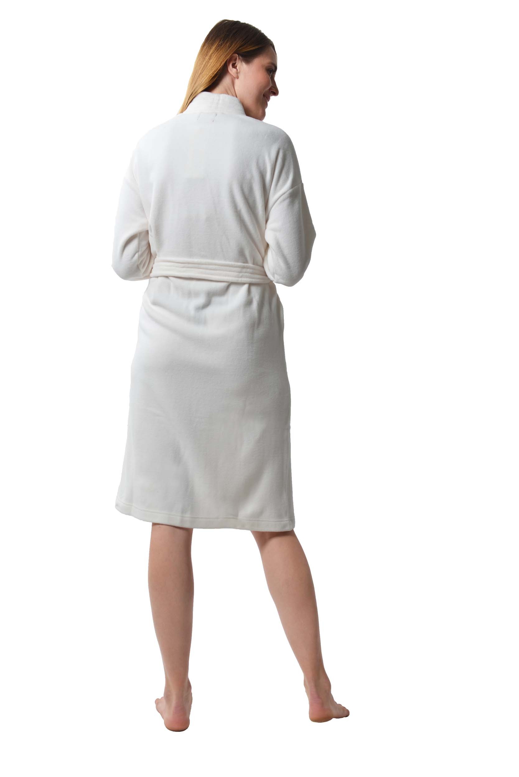 Raikou Damen und Herren Bademantel Fleece Morgenmantel Atmungsaktive Saunamantel mit Gürtel Unisex Hausmantel
