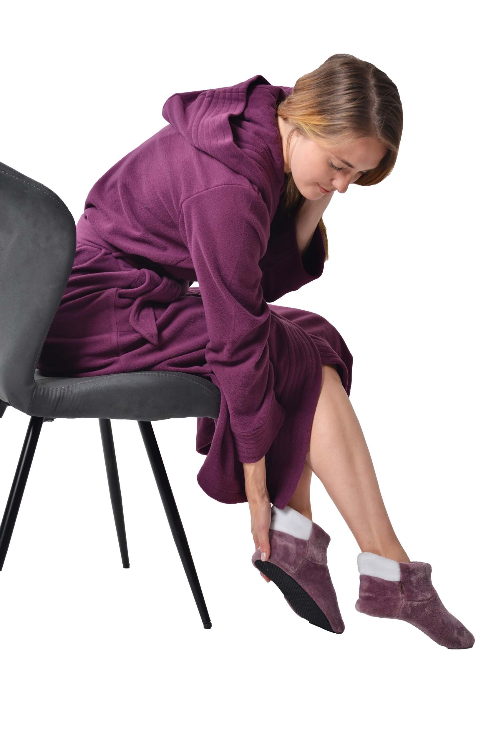 RAIKOU Cosy Shoe Hausschuhe-Pantoffel Stiefel für Damen, Herren aus Micro Flausch mit ABS und Rutschfester Sohle, Super Flauschige