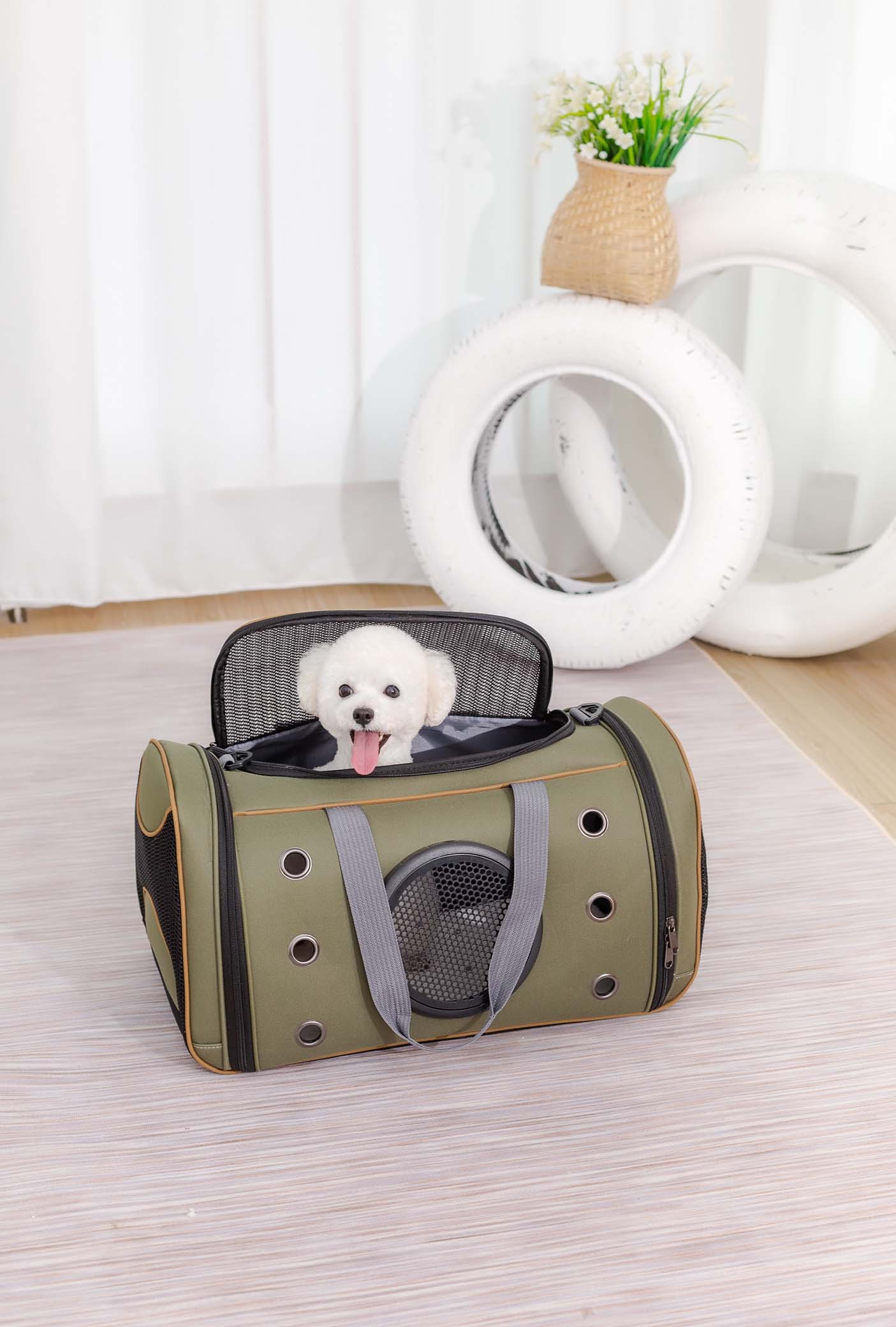 Haustiertasche Tragetasche Haustier transparente Raumkapsel-Tasche Hundekäfig atmungsaktive Umhängetransporttasche für Katzen und Hunde