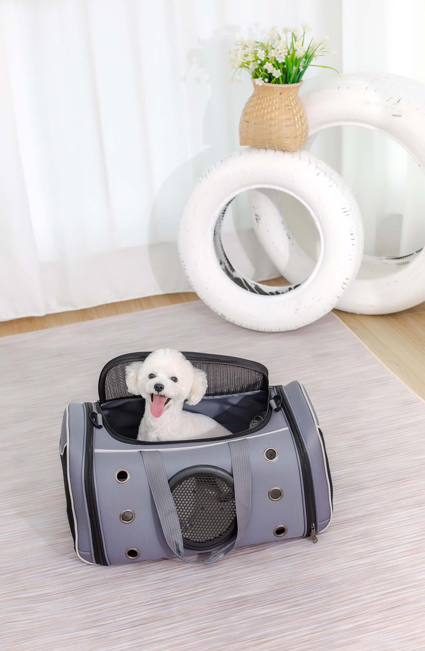 Haustiertasche Tragetasche Haustier transparente Raumkapsel-Tasche Hundekäfig atmungsaktive Umhängetransporttasche für Katzen und Hunde