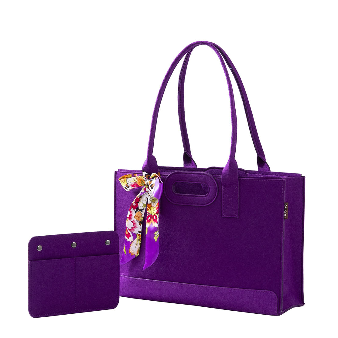 Die Neue RAIKOU KULT Filz-Tasche mit abnehmbarer Innentasche, Hochwertige Einkaufstasche, Strandtasche，Badetasche, Henkeltasche，Zeitungskorb, Filzkorb, Einkaufskorb, Kaminholztasche, auch für Garten Picknick Strand oder zur Spielzeug Aufbewahrung