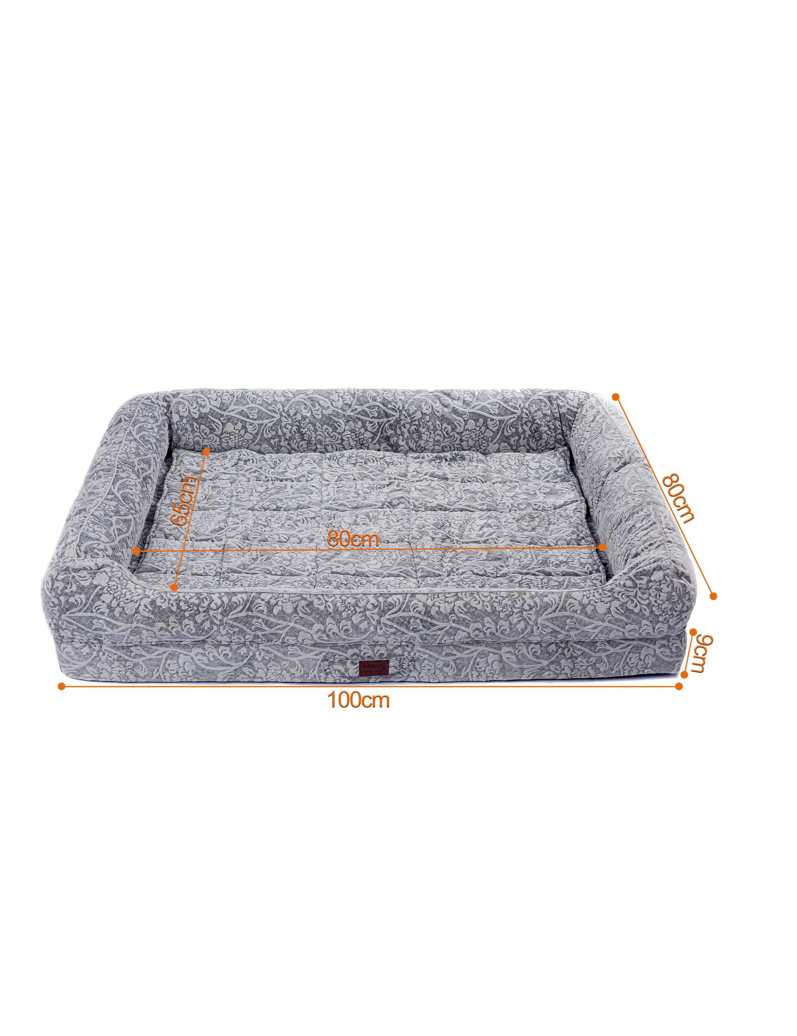 RAIKOU Hundebett mit Abnehmbarem Kissen, gepolstertes waschbares Tierbett  Schlafplatz  Hundekissen Hundesofa Hundemette Tierbedarf