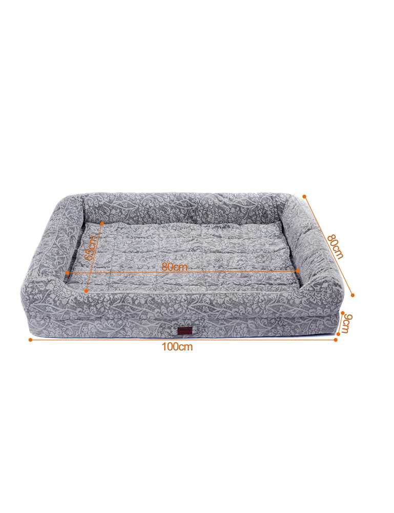 RAIKOU Hundebett mit Abnehmbarem Kissen, gepolstertes waschbares Tierbett  Schlafplatz  Hundekissen Hundesofa Hundemette Tierbedarf