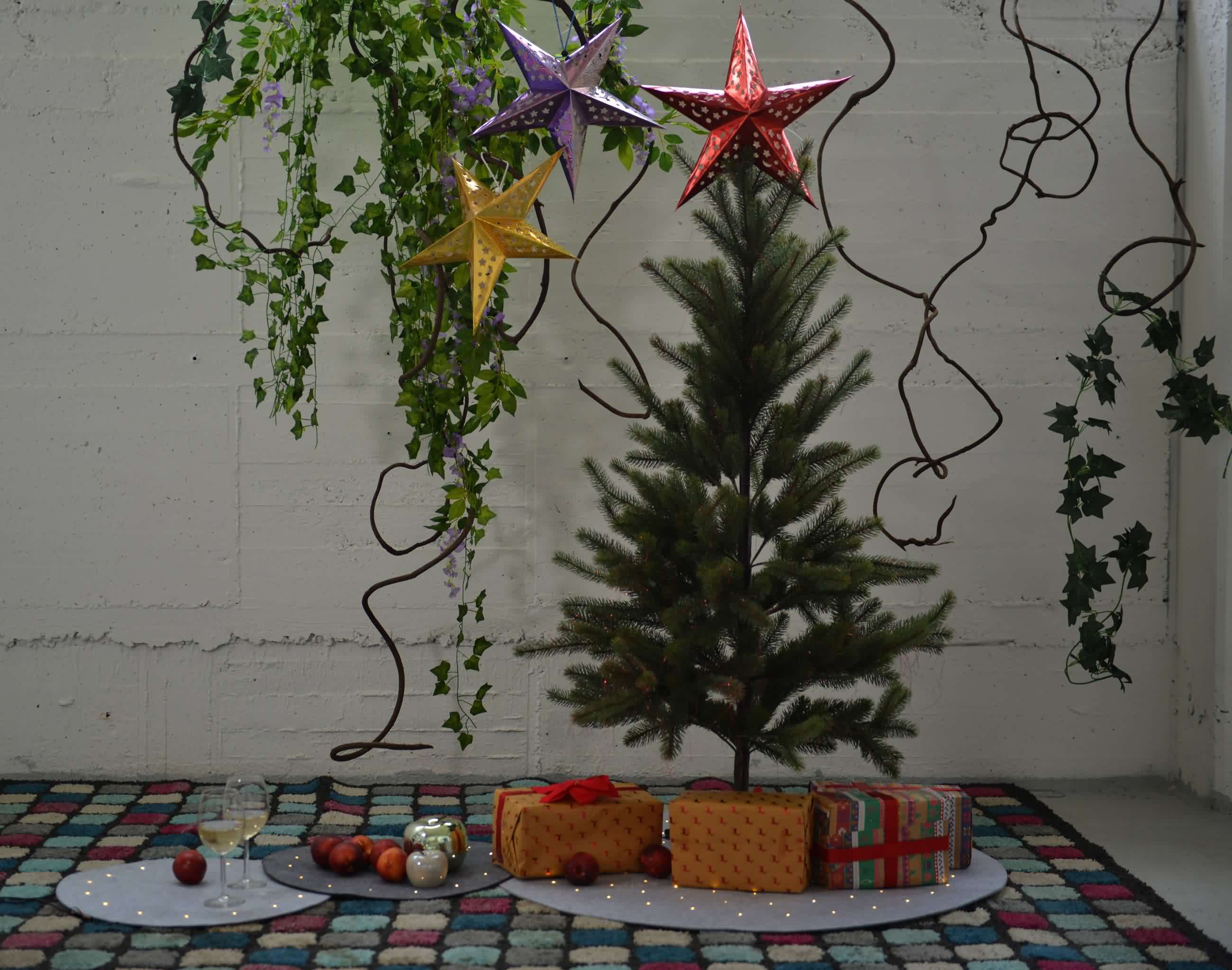 LED Filzunterlage Weihnachtsbaum Unterlage Rund Christbaum Teppich 50cm/100cm