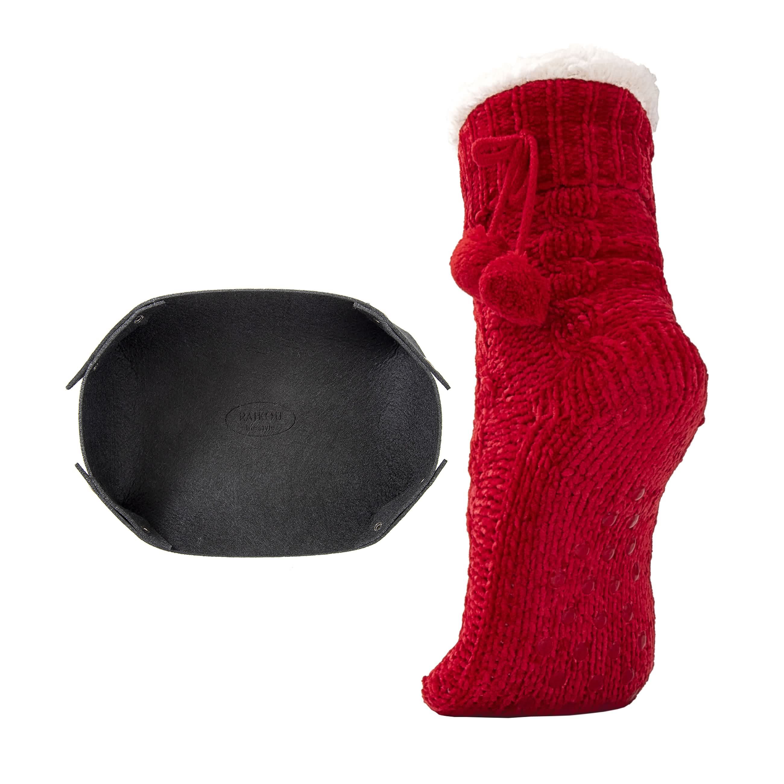 RAIKOU Kuschelsocken Flauschige Socken Warme Wintersocken Weiche Haussocken Bettsocken Hüttensocken Geschenke Weihnachtssocken mit ABS Sohle