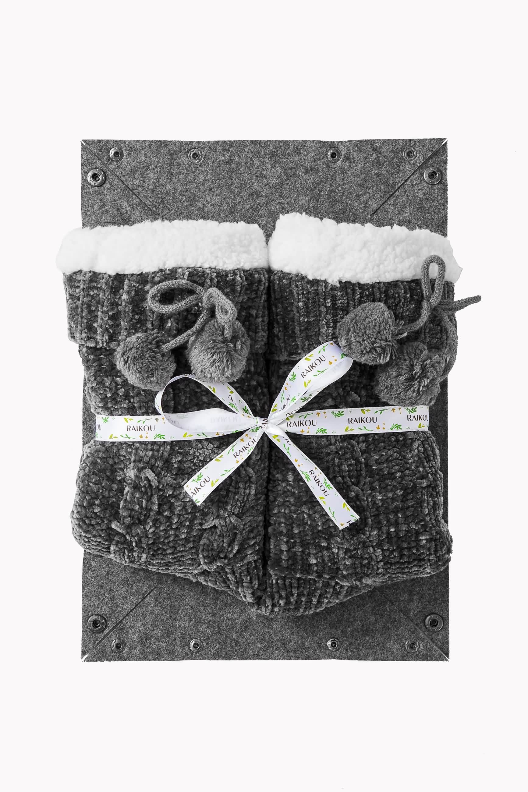RAIKOU Kuschelsocken Flauschige Socken Warme Wintersocken Weiche Haussocken Bettsocken Hüttensocken Geschenke Weihnachtssocken mit ABS Sohle