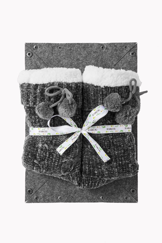 RAIKOU Kuschelsocken Flauschige Socken Warme Wintersocken Weiche Haussocken Bettsocken Hüttensocken Geschenke Weihnachtssocken mit ABS Sohle