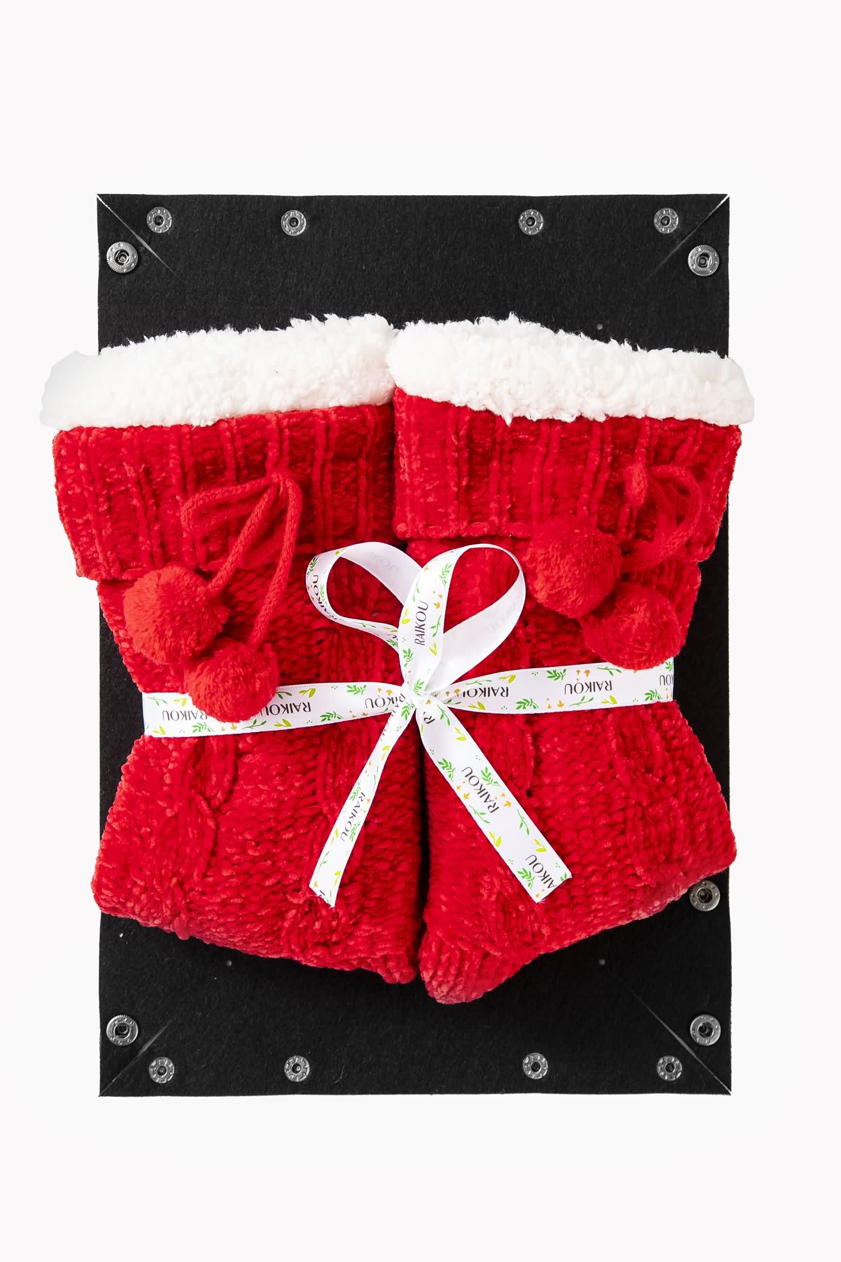 RAIKOU Kuschelsocken Flauschige Socken Warme Wintersocken Weiche Haussocken Bettsocken Hüttensocken Geschenke Weihnachtssocken mit ABS Sohle