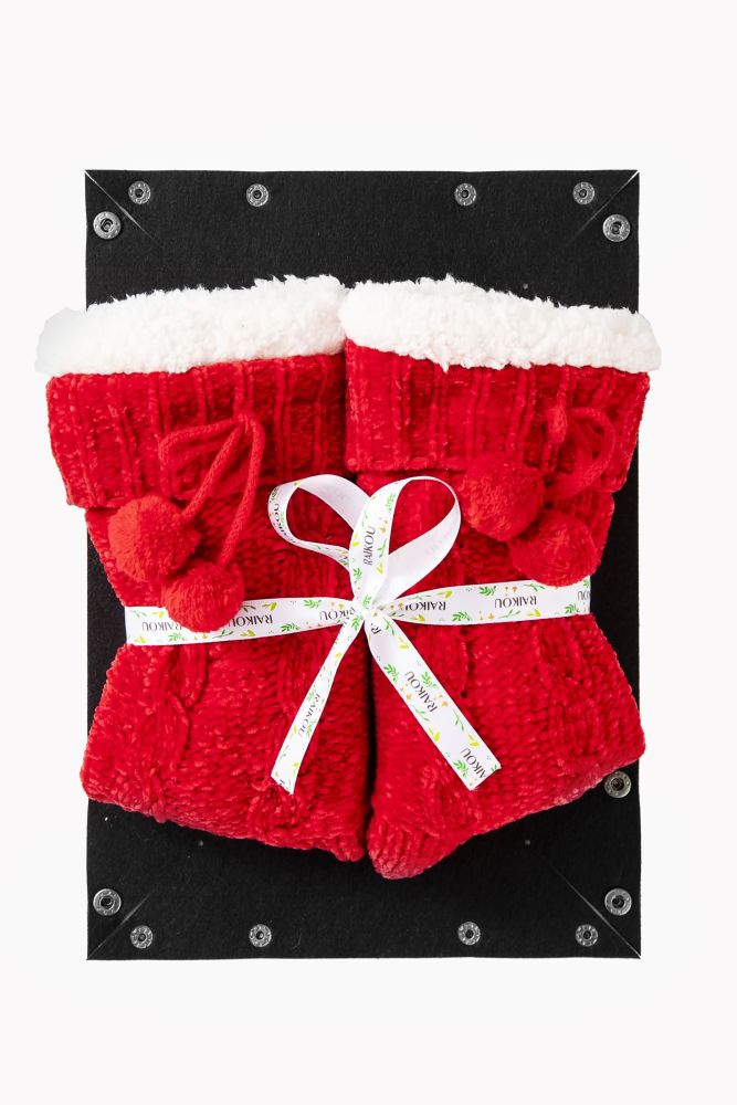 RAIKOU Kuschelsocken Flauschige Socken Warme Wintersocken Weiche Haussocken Bettsocken Hüttensocken Geschenke Weihnachtssocken mit ABS Sohle