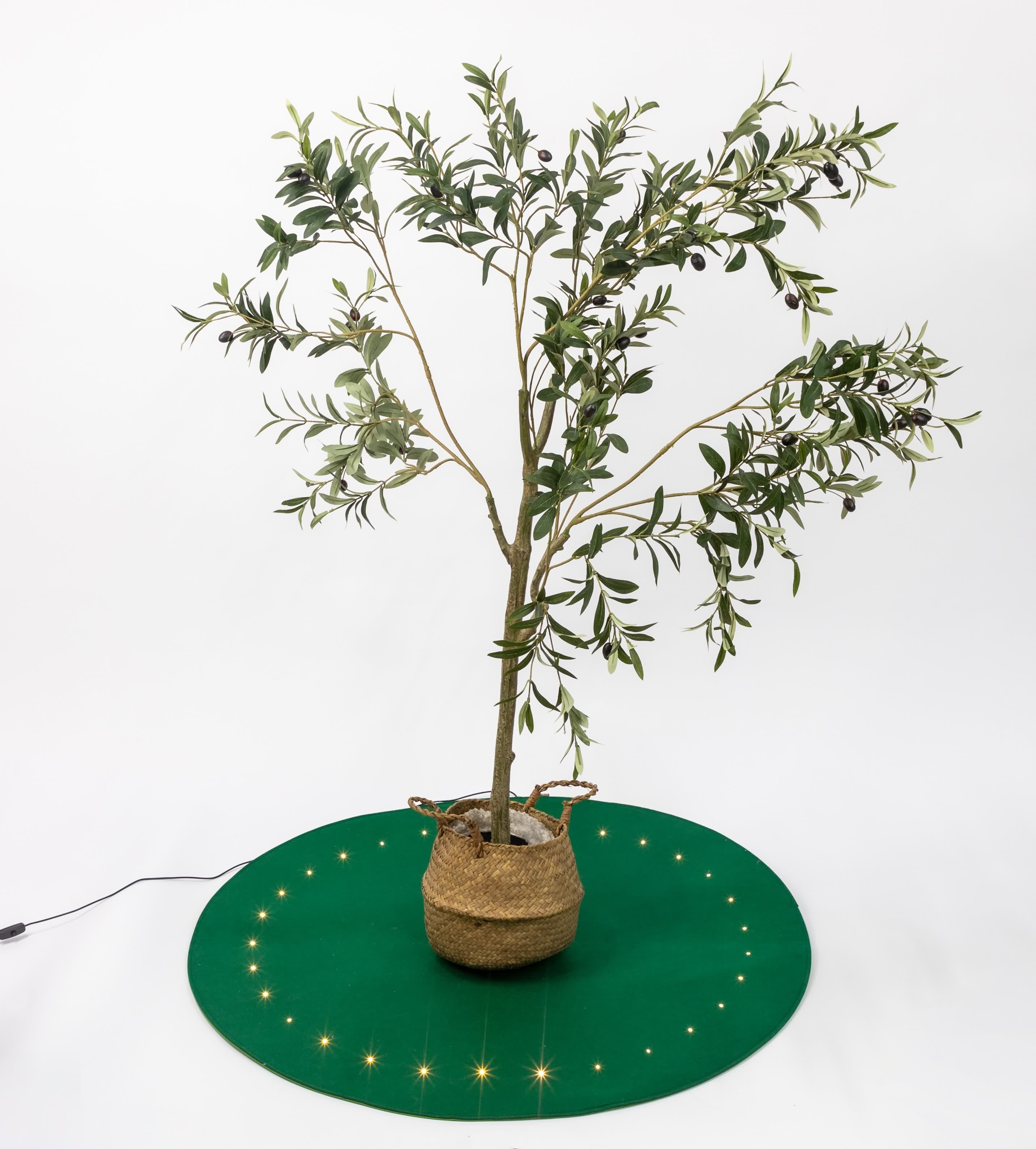 LED Filzunterlage Weihnachtsbaum Unterlage Rund Christbaum Teppich 50cm/100cm