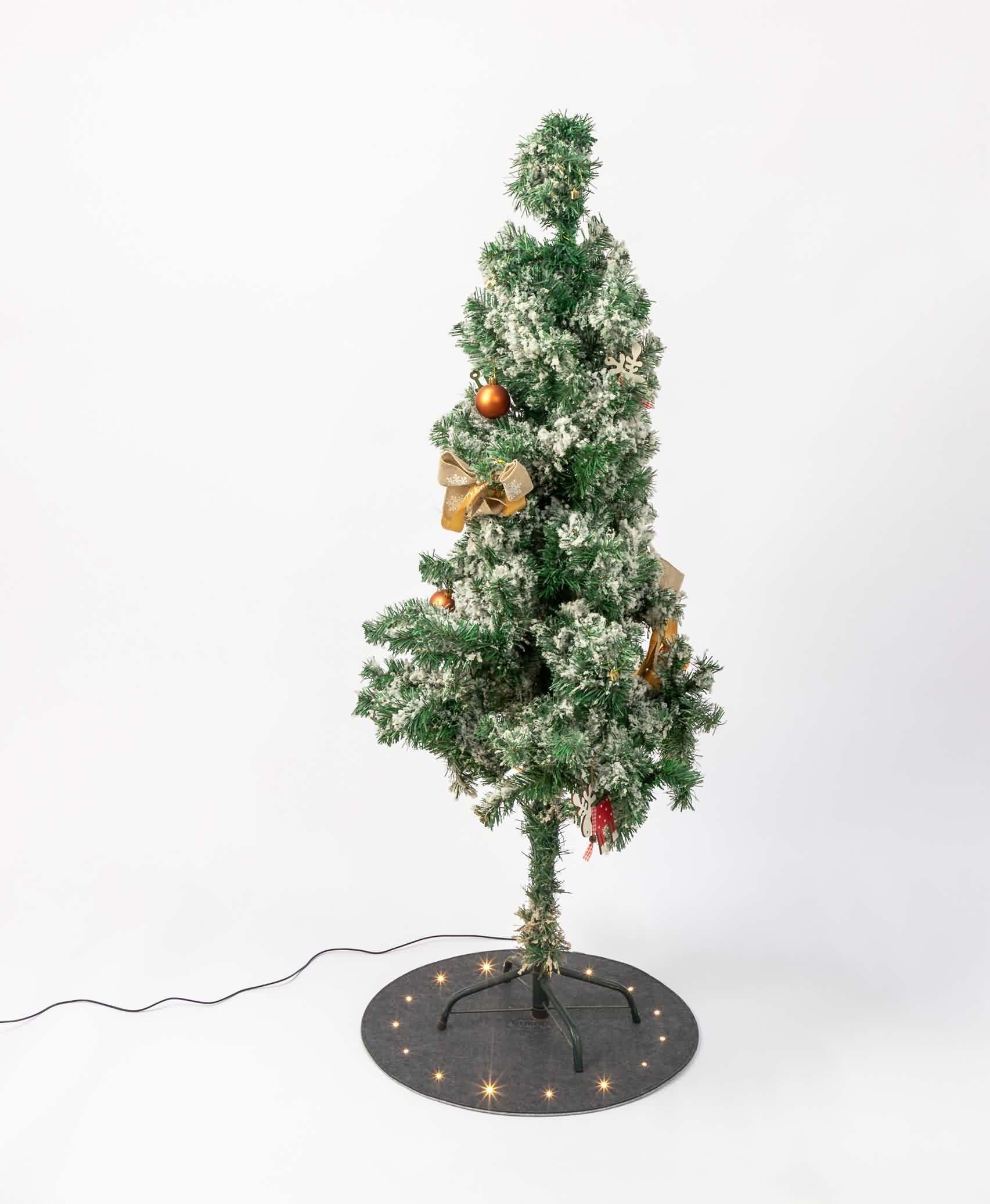LED Filzunterlage Weihnachtsbaum Unterlage Rund Christbaum Teppich 50cm/100cm