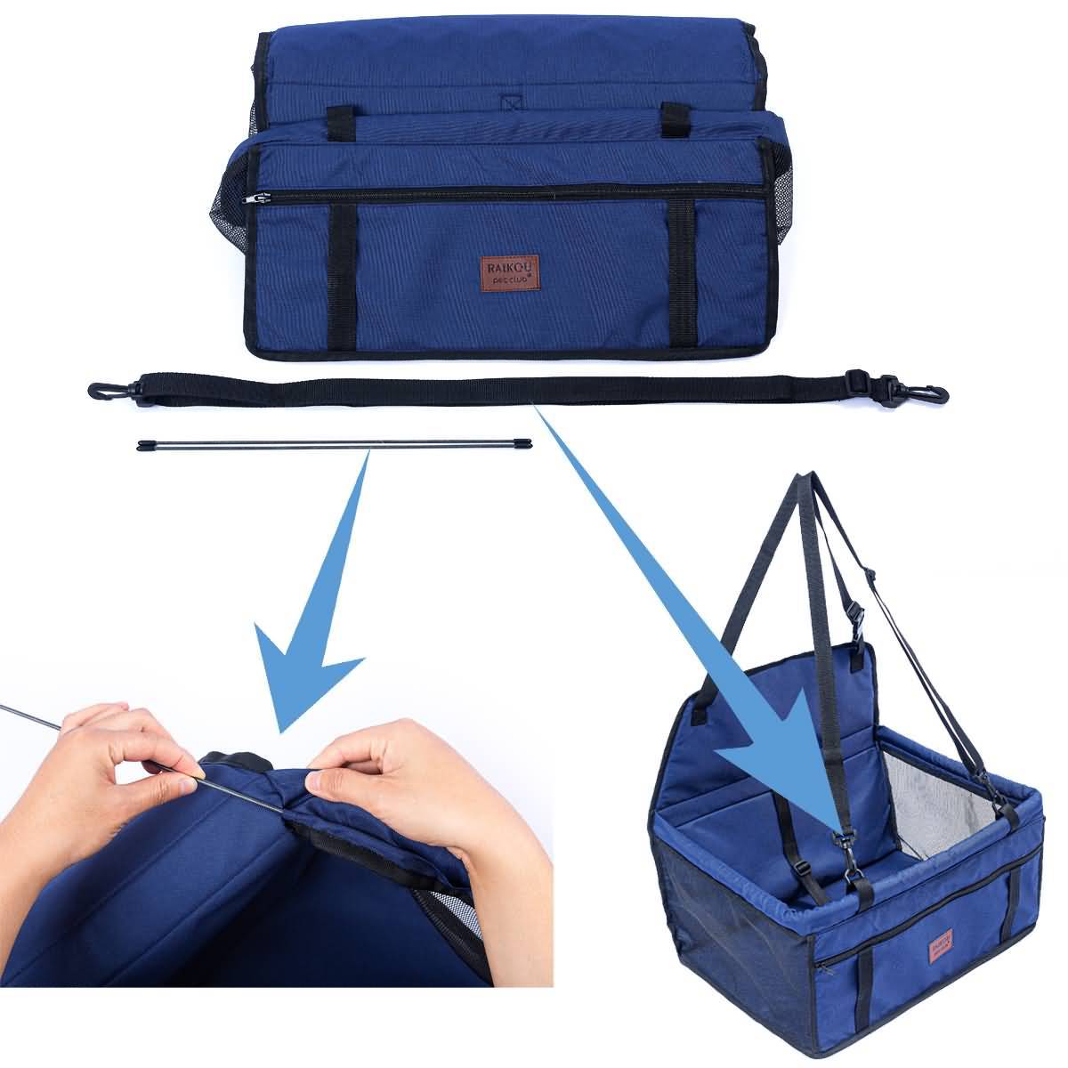Haustier-Autositz, Stabiler Autositz für Kleine Bis Mittelgroße Hunde, safety-seat for pets, 50cm*40cm*24cm (L*B*H)