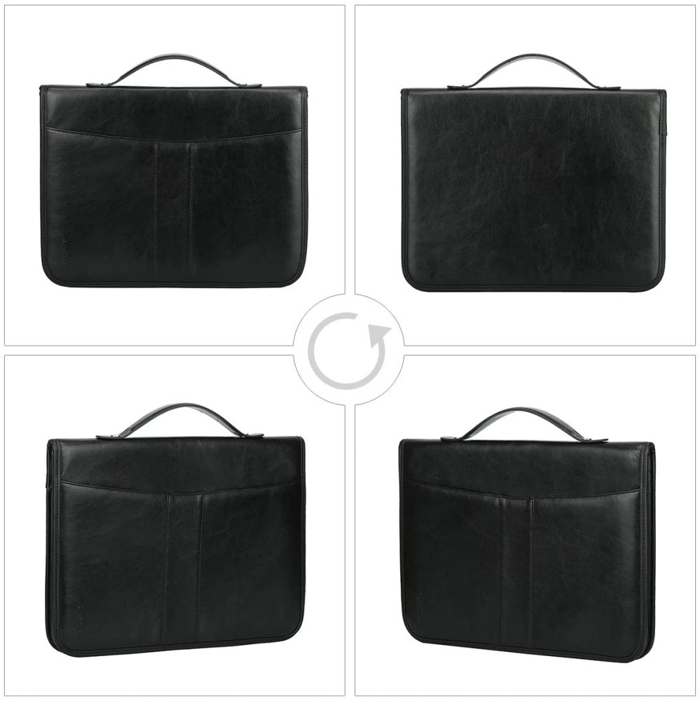 A4 Schreibmappe Portfolio Dokumenten-Mappe Konferenzmappe, Reißverschluss inkl. Schreibblock