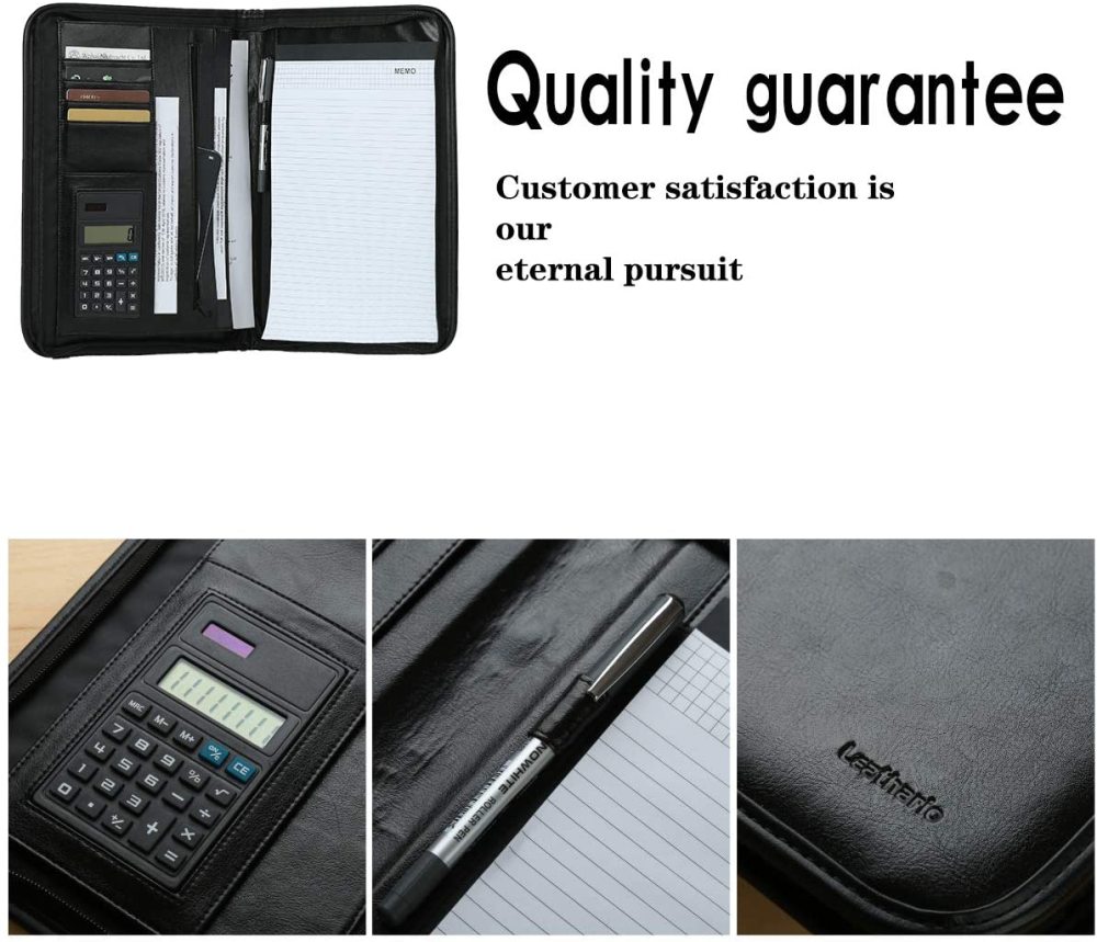 A4 Schreibmappe Portfolio Dokumenten-Mappe Konferenzmappe, Reißverschluss inkl. Schreibblock