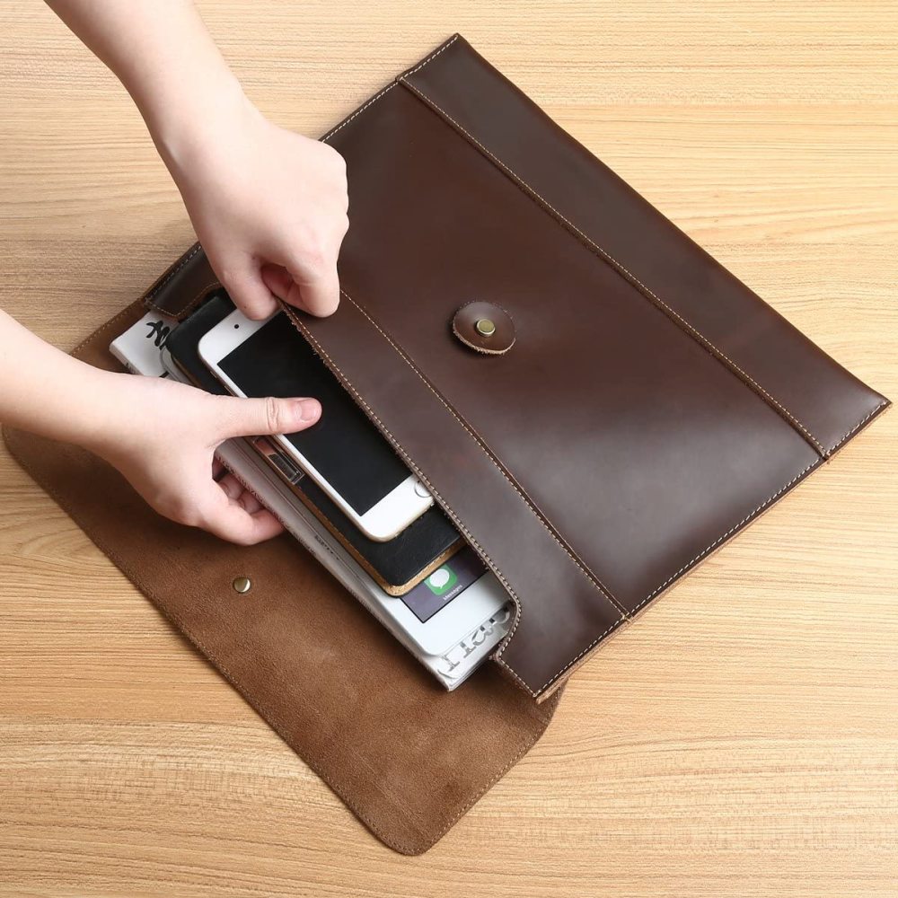 Lederumschlag Umschlag Portfolio Reisepasshülle Umschlag Schutzhülle Reisedokumente Kartenetui Büffelleder