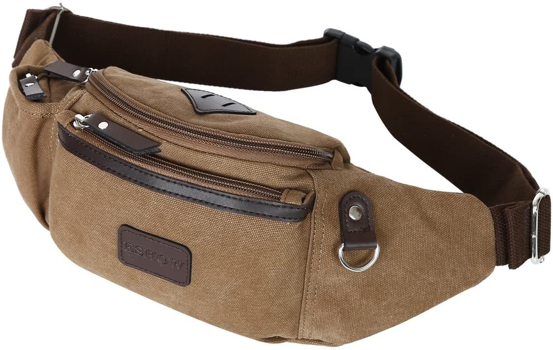 Herren Canvas Sportlich Freizeit Gürteltasche Bauchtasche Hüfttasche für Radfahren Joggen Kletterei Wandern Trekking Reisen Outdoor Sport