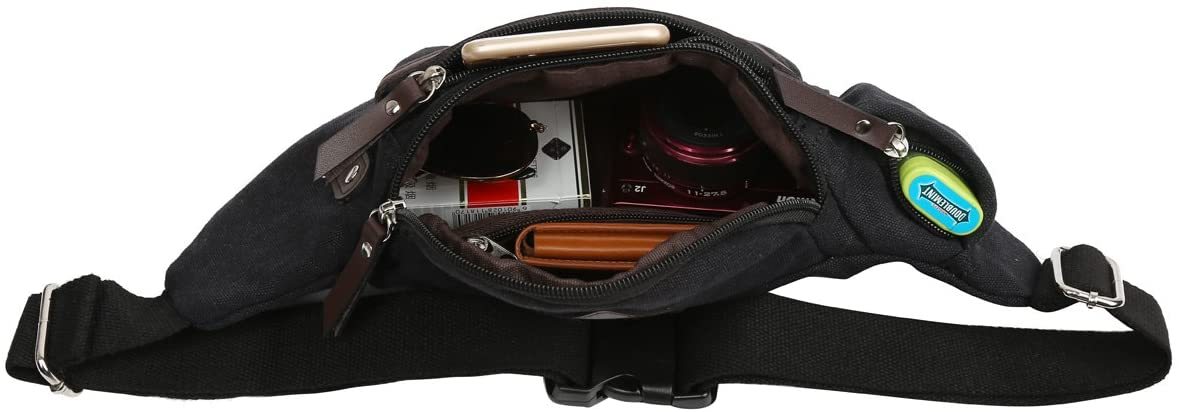Herren Canvas Sportlich Freizeit Gürteltasche Bauchtasche Hüfttasche für Radfahren Joggen Kletterei Wandern Trekking Reisen Outdoor Sport