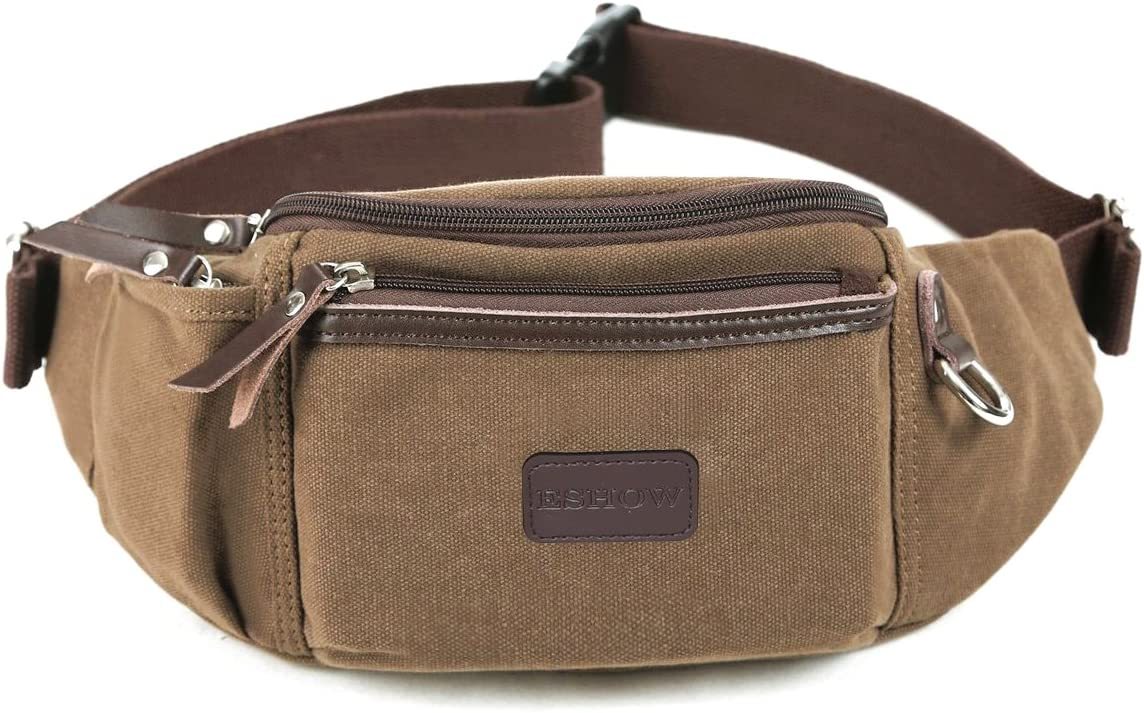Herren Canvas Sportlich Freizeit Gürteltasche Bauchtasche Hüfttasche für Radfahren Joggen Kletterei Wandern Trekking Reisen Outdoor Sport