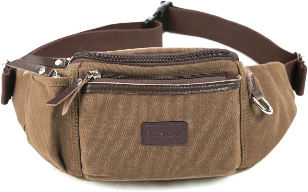 Herren Canvas Sportlich Freizeit Gürteltasche Bauchtasche Hüfttasche für Radfahren Joggen Kletterei Wandern Trekking Reisen Outdoor Sport