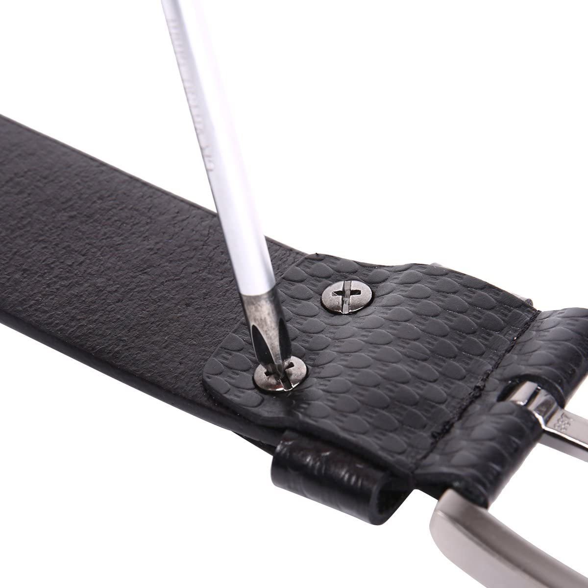 Herren stellbarer Ledergürtel 3.8 CM breiter Jeansgürtel Anzuggürtel Gürtelschnalle Belt Gurt Riemen
