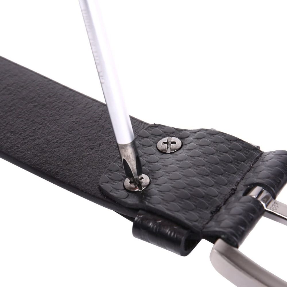 Herren stellbarer Ledergürtel 3.8 CM breiter Jeansgürtel Anzuggürtel Gürtelschnalle Belt Gurt Riemen