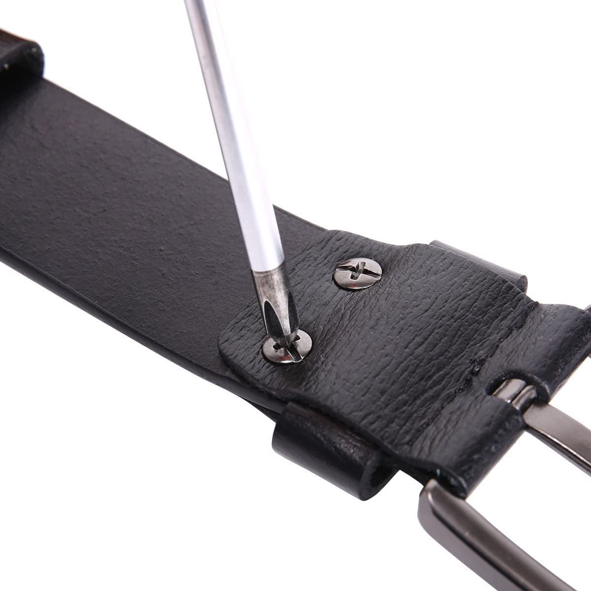 Herren stellbarer Ledergürtel 3.8 CM breiter Jeansgürtel Anzuggürtel Gürtelschnalle Belt Gurt Riemen