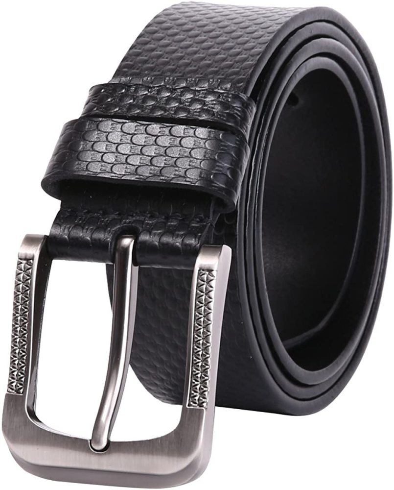 Herren stellbarer Ledergürtel 3.8 CM breiter Jeansgürtel Anzuggürtel Gürtelschnalle Belt Gurt Riemen