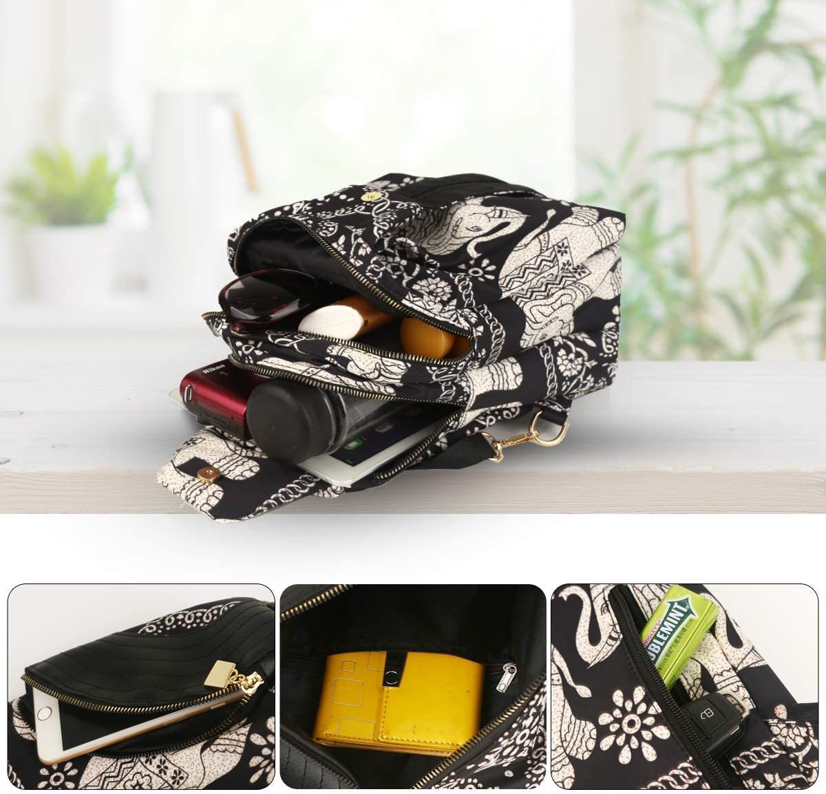 Damen Canvas Rucksack mit lässigem Stil, multifunktionale und modische Umhängetasche und Rucksack mit einzigartigem Design für den täglichen Gebrauch, Reisen und Schule