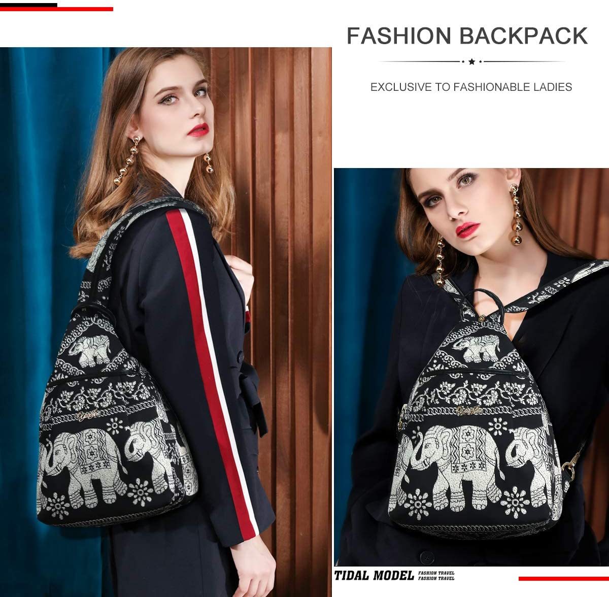 Damen Canvas Rucksack mit lässigem Stil, multifunktionale und modische Umhängetasche und Rucksack mit einzigartigem Design für den täglichen Gebrauch, Reisen und Schule