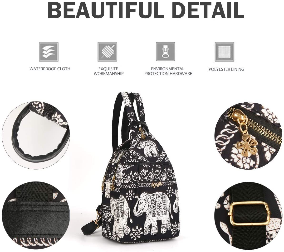 Damen Canvas Rucksack mit lässigem Stil, multifunktionale und modische Umhängetasche und Rucksack mit einzigartigem Design für den täglichen Gebrauch, Reisen und Schule