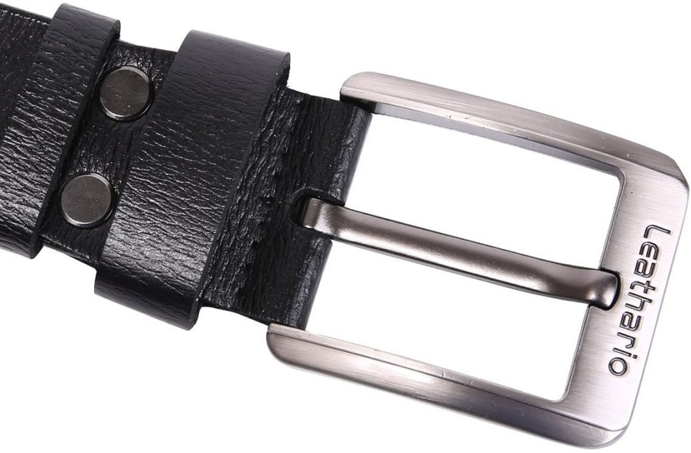 Herren stellbarer Ledergürtel 3.8 CM breiter Jeansgürtel Anzuggürtel Gürtelschnalle Belt Gurt Riemen
