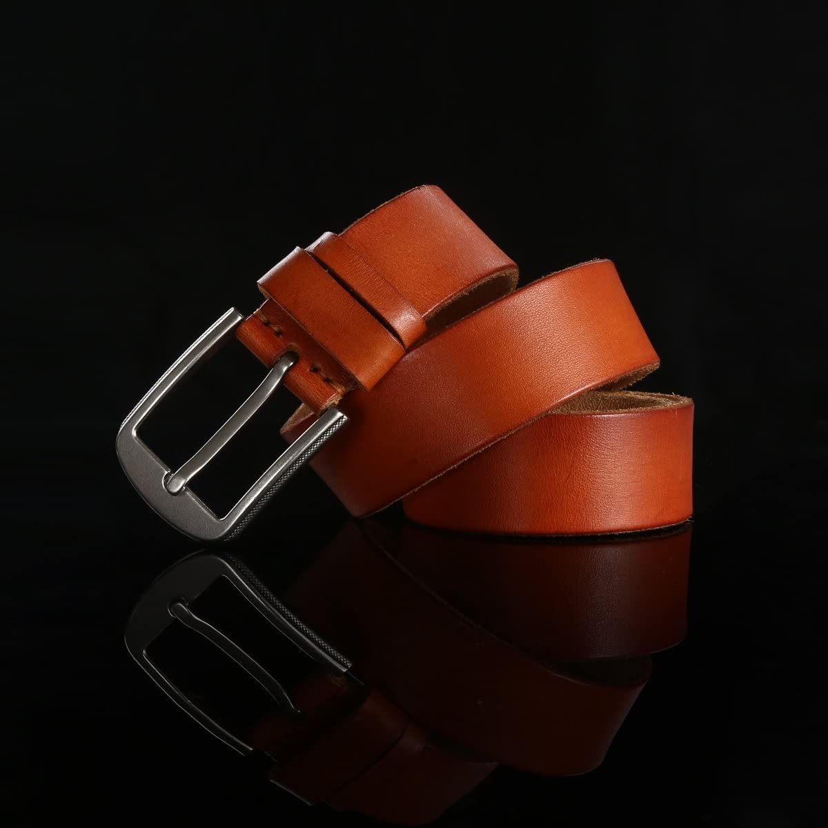 Ledergürtel Herren aus italienischem Rindsleder, 38 mm Breit, verstellbarer Jeansgürtel, Anzuggürtel in Braun und Schwarz
