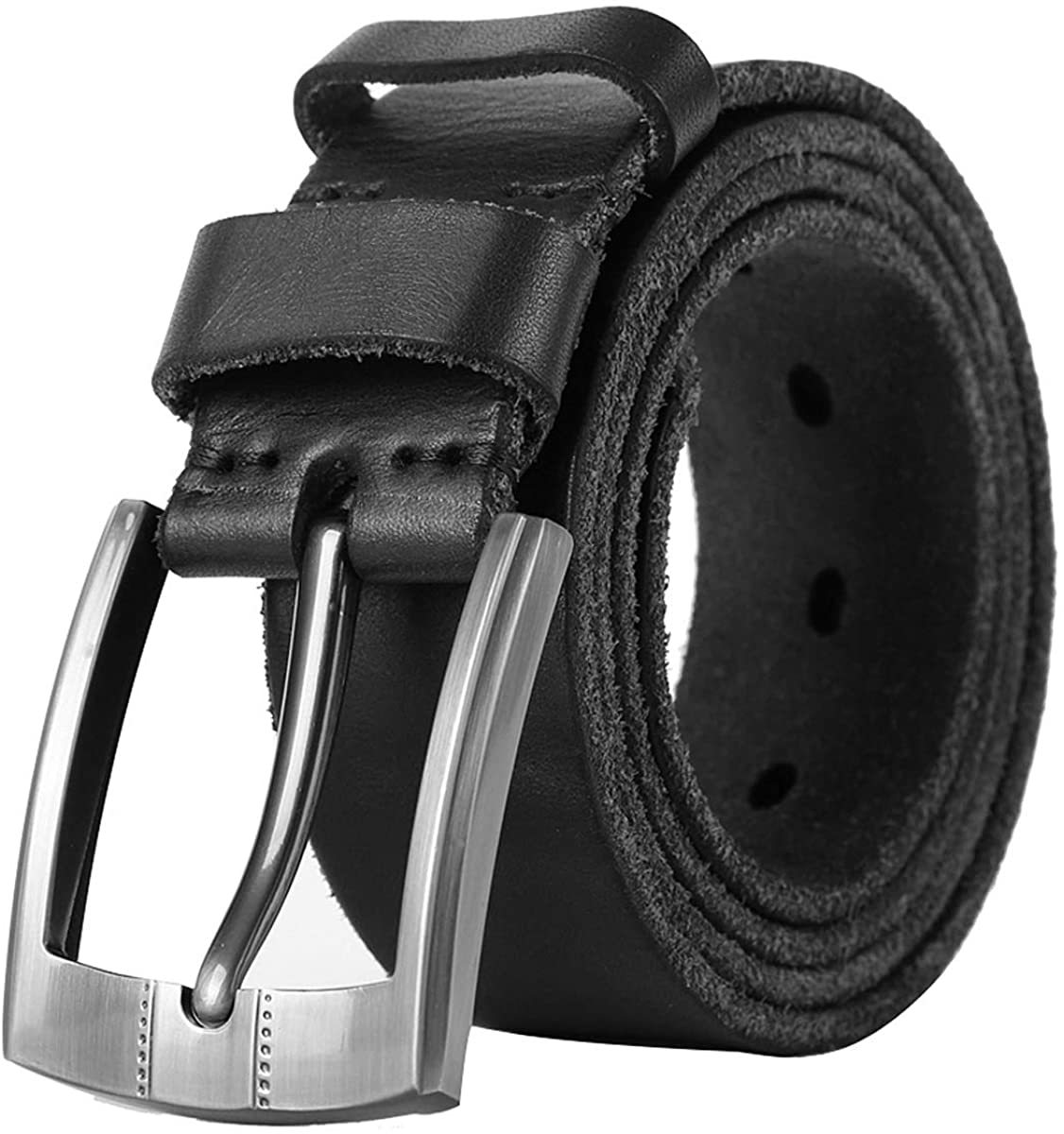 Ledergürtel Herren aus italienischem Rindsleder, 38 mm Breit, verstellbarer Jeansgürtel, Anzuggürtel in Braun und Schwarz
