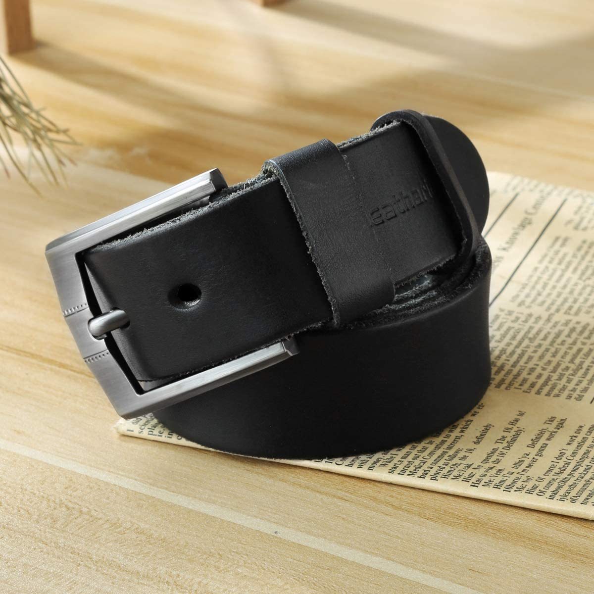 Ledergürtel Herren aus italienischem Rindsleder, 38 mm Breit, verstellbarer Jeansgürtel, Anzuggürtel in Braun und Schwarz