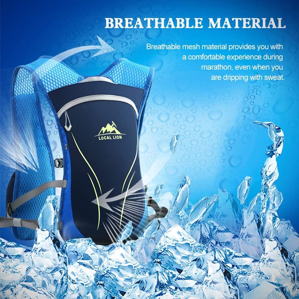 3L Fahrradrucksack Laufrucksack Trinkrucksack wasserdicht Hydration Backpack für Herren Damen Ultraleicht zum Radfahrren Laufen Marathon