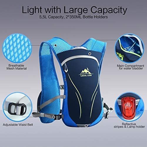 3L Fahrradrucksack Laufrucksack Trinkrucksack wasserdicht Hydration Backpack für Herren Damen Ultraleicht zum Radfahrren Laufen Marathon