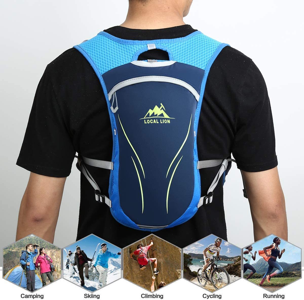 3L Fahrradrucksack Laufrucksack Trinkrucksack wasserdicht Hydration Backpack für Herren Damen Ultraleicht zum Radfahrren Laufen Marathon