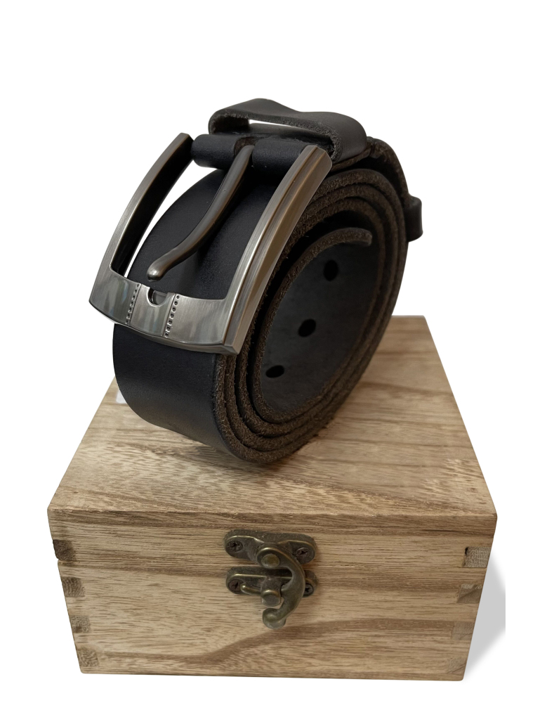 Ledergürtel Herren aus italienischem Rindsleder, 38 mm Breit, Jeansgürtel, Anzuggürtel in Braun und Schwarz