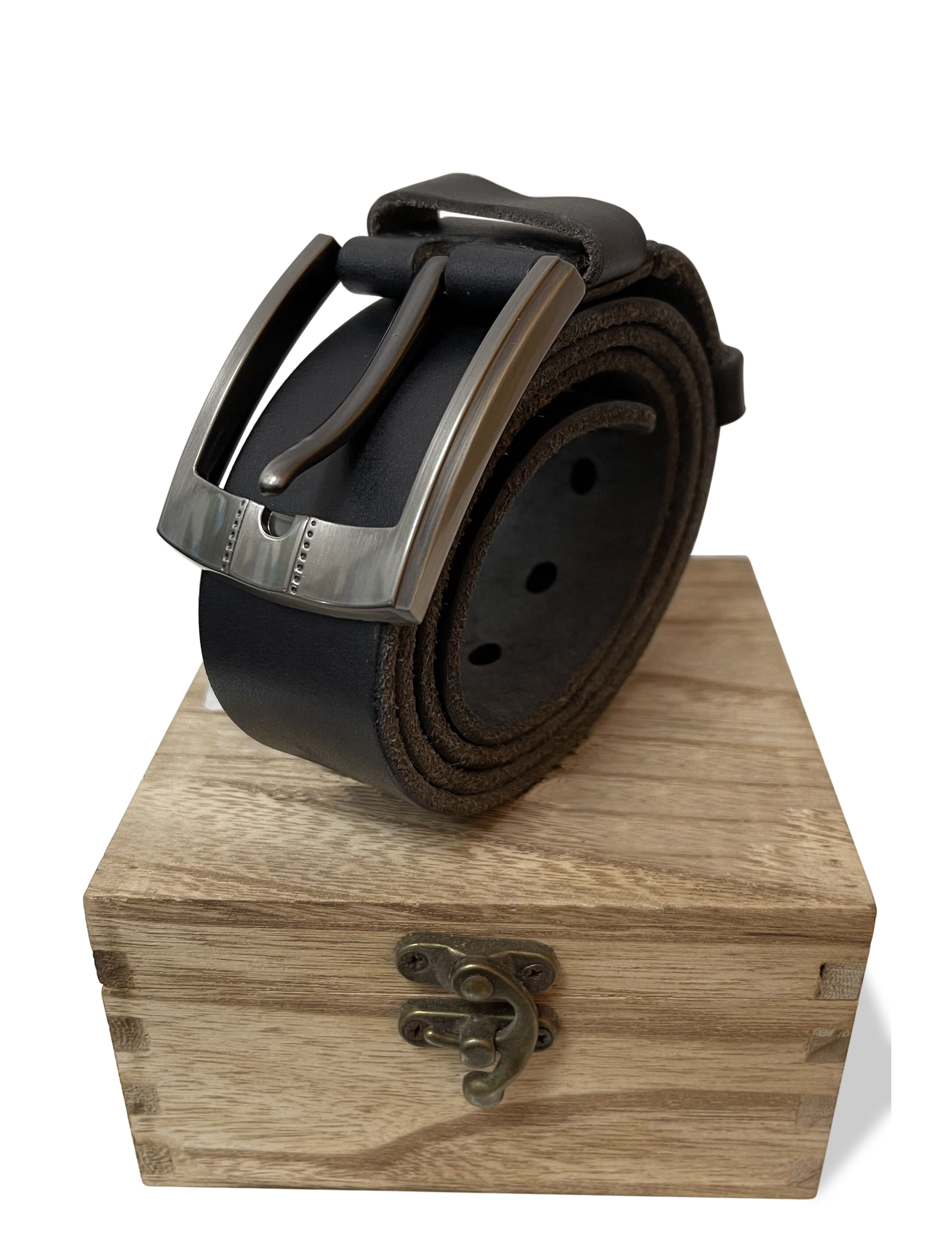 Ledergürtel Herren aus italienischem Rindsleder, 38 mm Breit, Jeansgürtel, Anzuggürtel in Braun und Schwarz