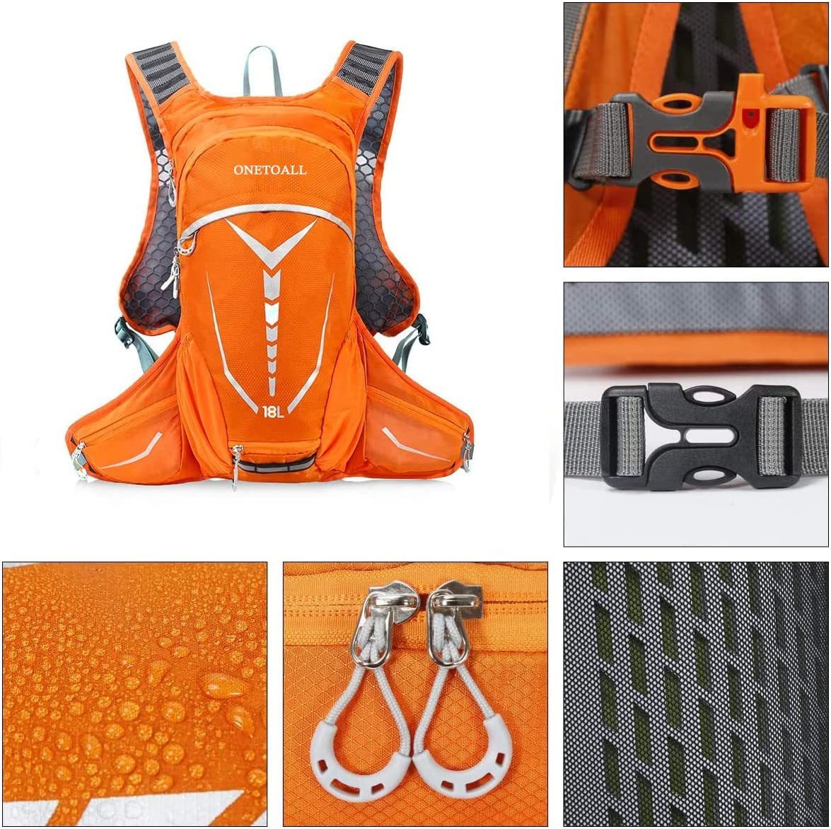 Fahrradrucksack Wanderrucksack 18 L für Damen und Herren Ultraleicht mit Helm Schutz zum Fahrradfahren Sport Uni Schule Wandern Trekking Camping