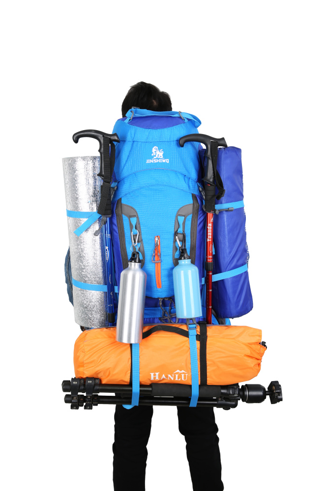Wanderrucksack, MOLLE, Wasserdicht, Trekkingrucksack, Outdoor, bag, Waterproof, Trageunterstützung aus Aluminiumlegierung, Reisetasche, 1,65 kg, 80 Liter, 80cm * 30cm * 40cm
