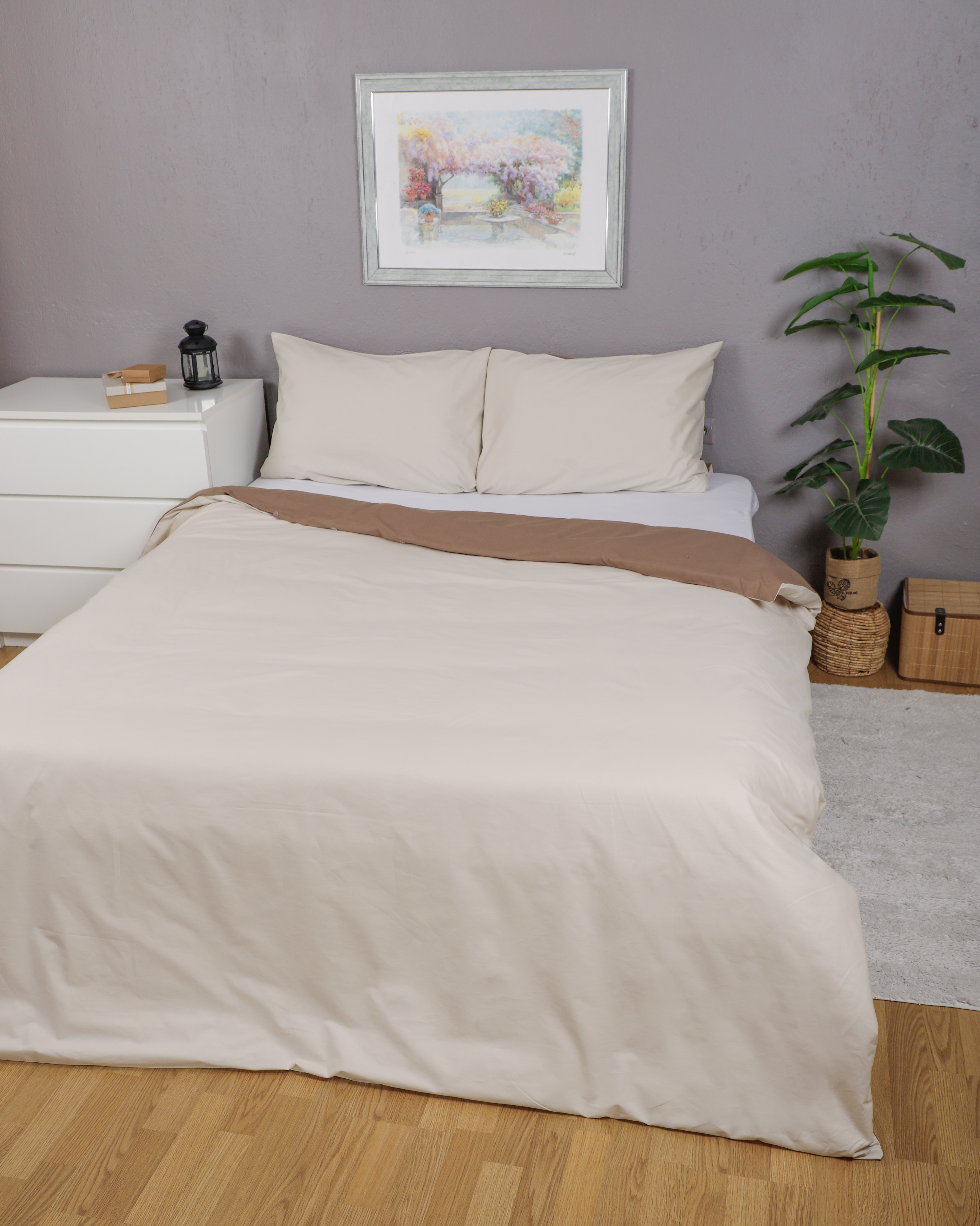Bettwäsche-Set 3-Teilig, 100% Baumwolle,135x200/200x200/200x220/240x200cm Bettwäsche mit 2st 80x80Kissenbezüge
