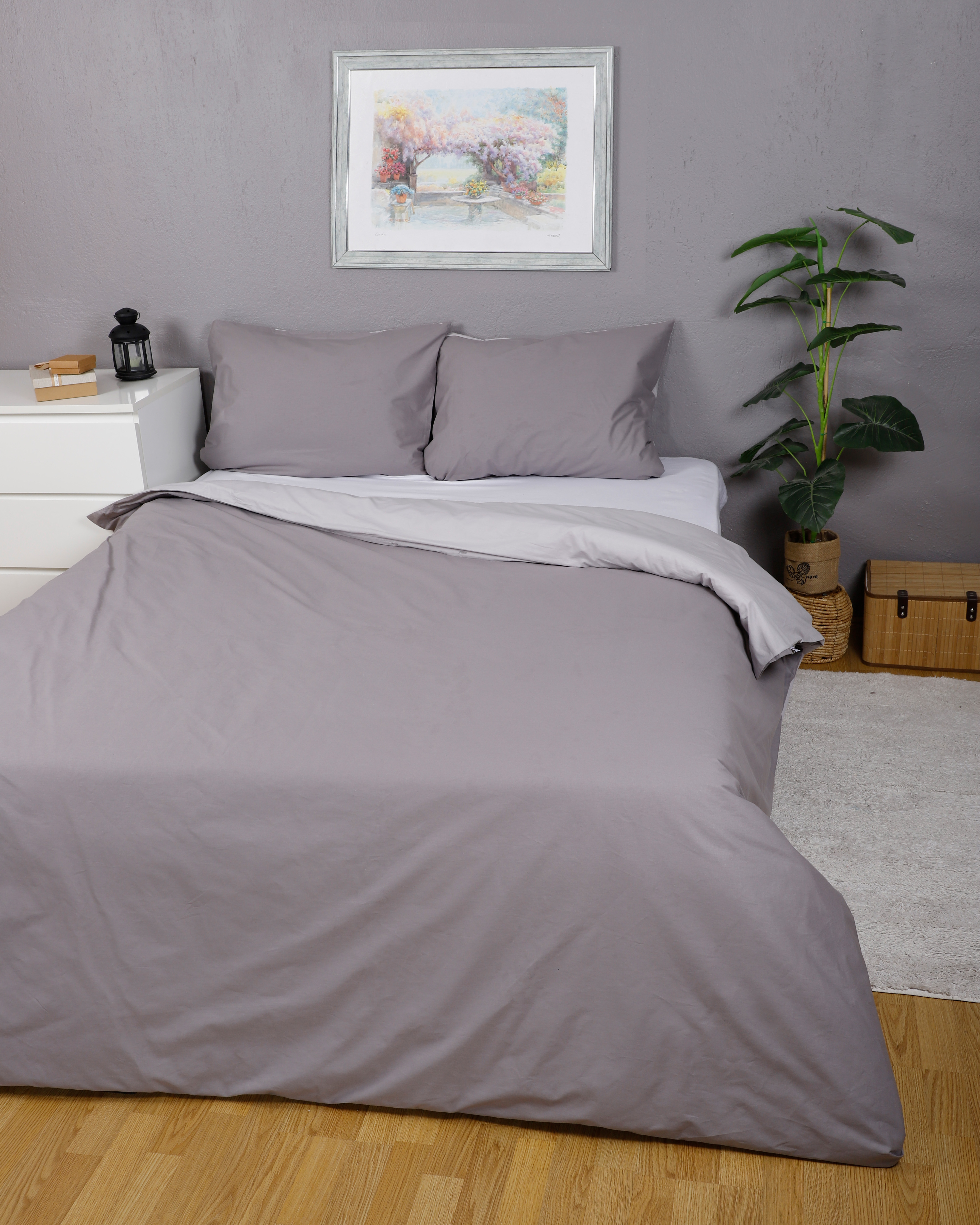 Bettwäsche-Set 3-Teilig, 100% Baumwolle,135x200/200x200/200x220/240x200cm Bettwäsche mit 2st 80x80Kissenbezüge