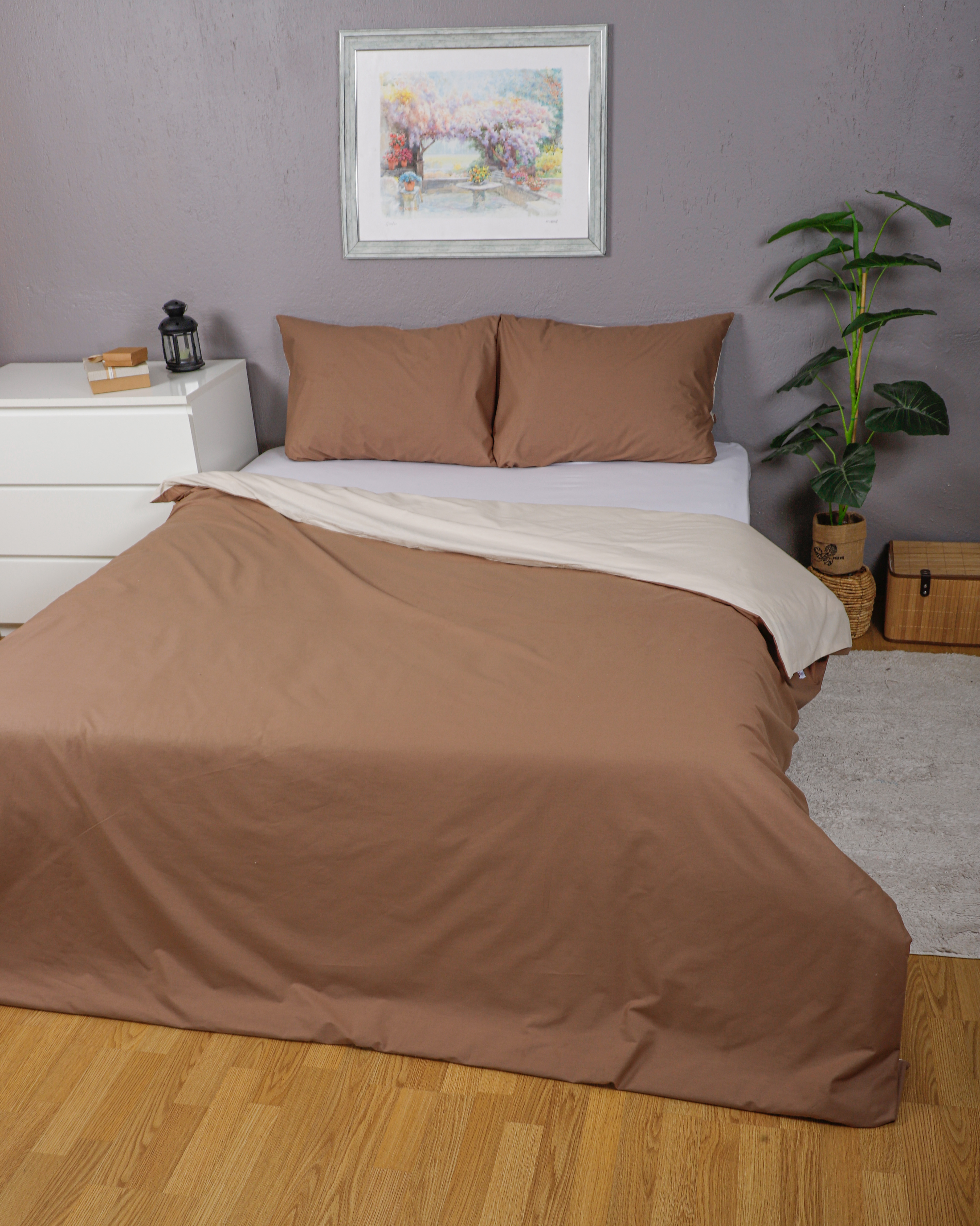 Bettwäsche-Set 3-Teilig, 100% Baumwolle,135x200/200x200/200x220/240x200cm Bettwäsche mit 2st 80x80Kissenbezüge