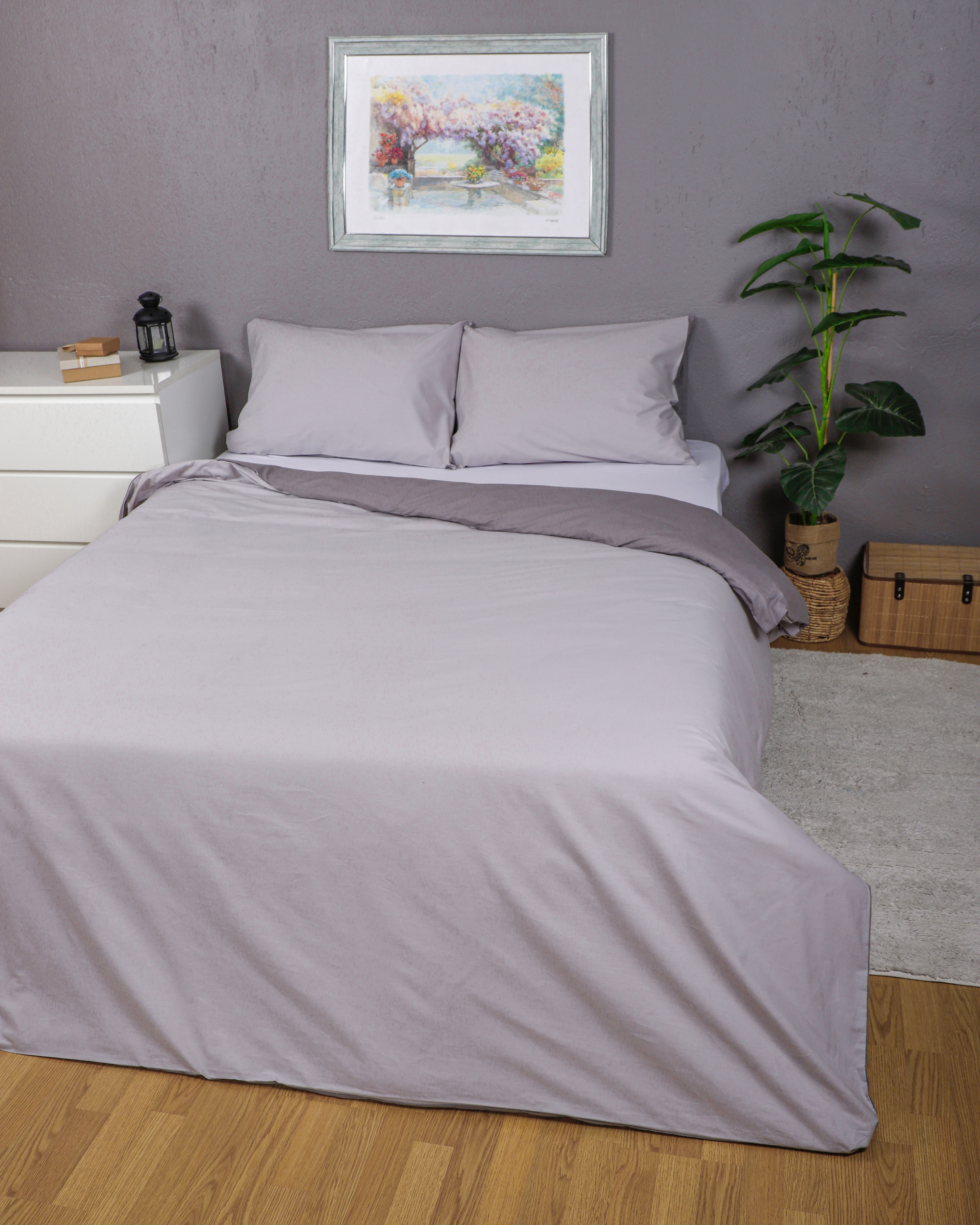 Bettwäsche-Set 3-Teilig, 100% Baumwolle,135x200/200x200/200x220/240x200cm Bettwäsche mit 2st 80x80Kissenbezüge