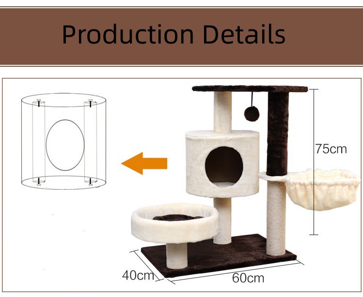 Kratzbaum, Katzenbaum, Katzenhöhle, Cat Tree, Sisal-Seil, Kratzstange, Stabil