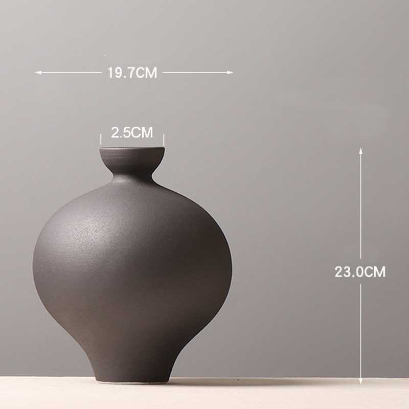 2er-Set Blumenvasen Bauchvasen Tischvase Ton Amphore für Dekor aus Natur Clay 100% Handgefertigt