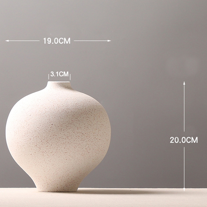 2er-Set Blumenvasen Bauchvasen Tischvase Ton Amphore für Dekor aus Natur Clay 100% Handgefertigt