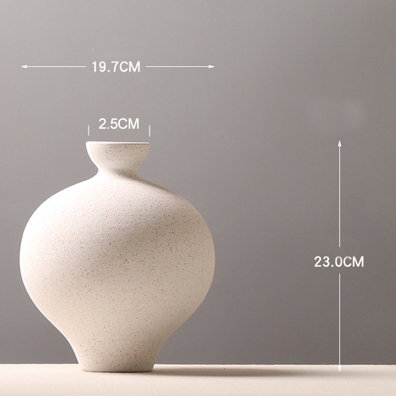 2er-Set Blumenvasen Bauchvasen Tischvase Ton Amphore für Dekor aus Natur Clay 100% Handgefertigt