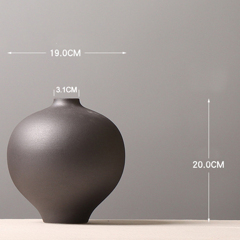 2er-Set Blumenvasen Bauchvasen Tischvase Ton Amphore für Dekor aus Natur Clay 100% Handgefertigt